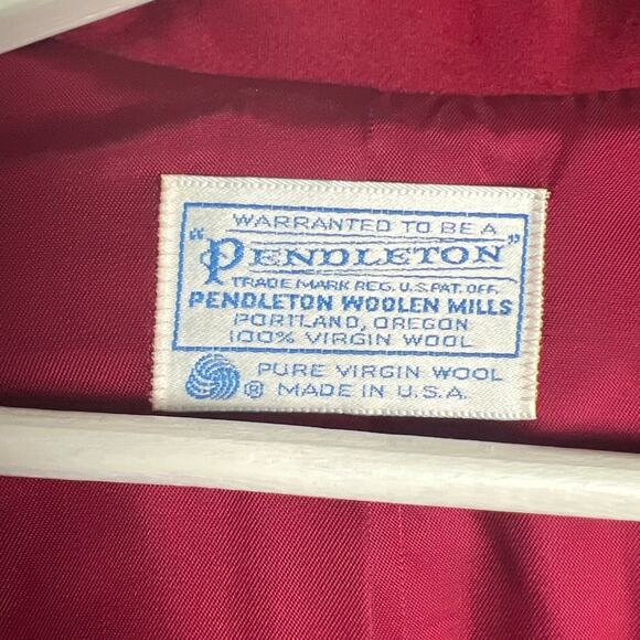 Pendleton Size 22W Wool Pink Button Blazer Burgundy - Picture 4 of 7